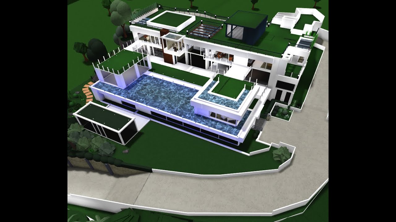 Modern mega mansion build (Bel Air Road 924) Bloxburg