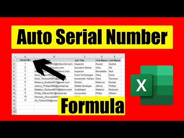 How to Insert Serial Number Automatically in Excel 