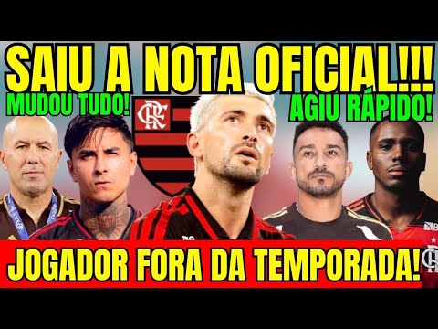 OFFICIAL STATEMENT RELEASED! PLAYER OUT FOR THE SEASON! FLAMENGO RACES AGAINST THE CLOCK! JARDIM ...