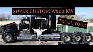HEAVY HAUL#16 SUPER CUSTOM FULLY LOADED W900 KENWORTH TRUCK TOUR."BEAUTIFUL BLACK BEAST"