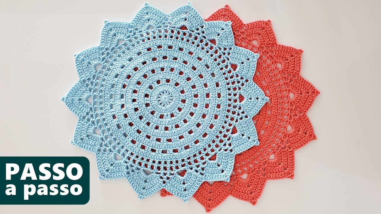 Салфетка крючком - Модель КОРАЛЛ пошагово / Американский набор крючком пошагово