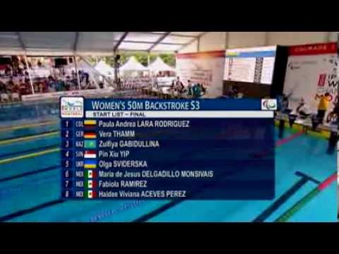 Swimming - women's 50m backstroke S3 - 2013 IPC Swimming World Championships Montreal