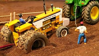 RC TRACTORS WITH TRAILERS STUCK & RECOVERY ! Mini agriculture machine - heavy load - farm - vehicles