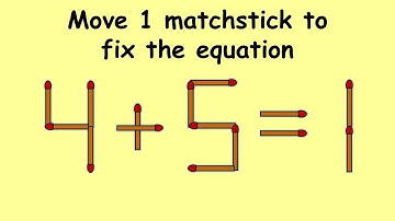 4+5=1 can you correct this equation| Match stick puzzle #148 | Puzzles with Answer
