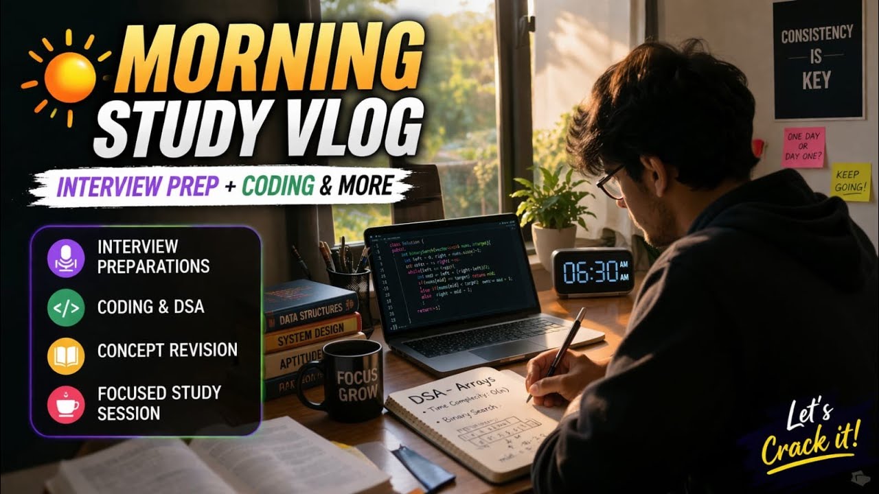 Me🔴 LIVE Day 3 | Study With Me + Coding + DSA | 60 Days Challenge # ...