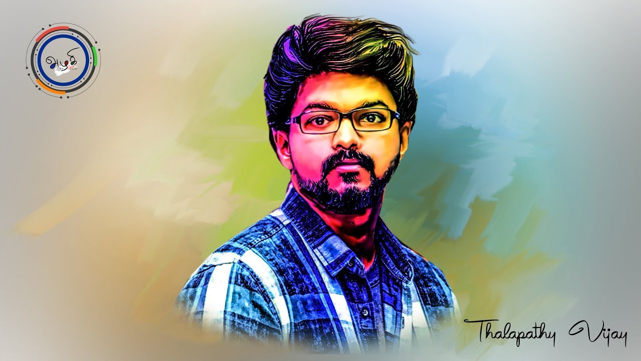 Thalapathy Vijay Digital Painting | Azhagi Artz | Project 5 - YouTube