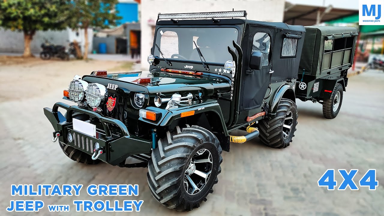 Millitary Green Jeep | Modified Jeeps | Going to Gujarat ...