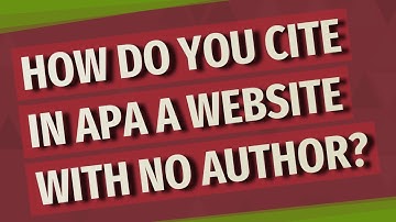 How do you cite in APA a website with no author?