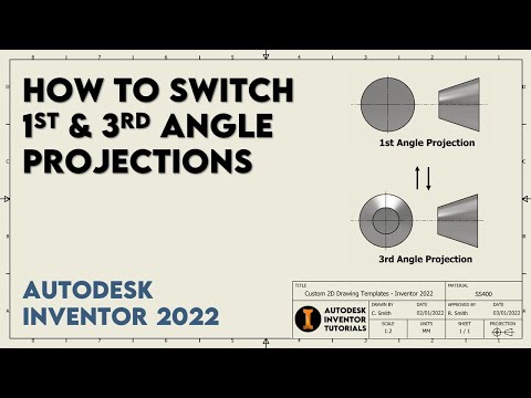How to Switch between 1st and 3rd Angle Projections | Autodesk Inventor 2022