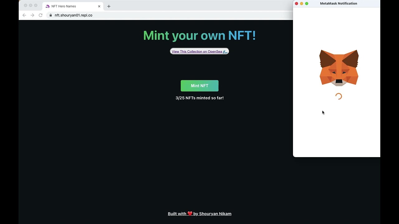 Mint random NFT and see it on OpenSea
