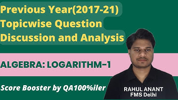 RAce to 99+ Percentile | CAT Qs:- Logarithm 1| Rahul Anant(FMS Delhi)