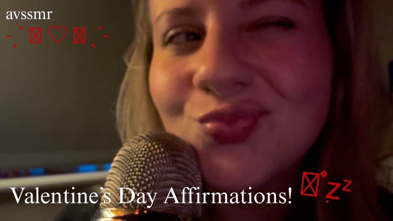 asmr positive & healing affirmations for v-day ❤️ (guided meditation, mic scratching/brushing)