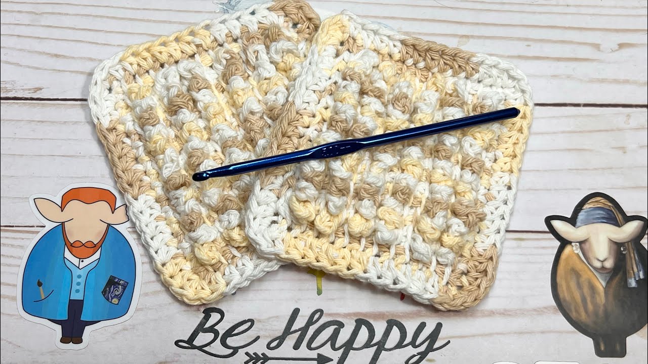 Tunisian Crochet // pebble stitch / mug rug YouTube