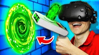 Creating SECRET PORTAL GUN To ESCAPE VR PRISON (Funny Prison Boss Virtual Reality Gameplay)