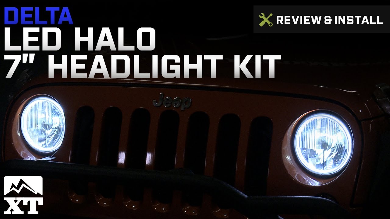 jeep wrangler delta led halo 7 headlight kit 2007 2017 jk review