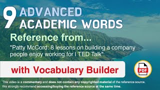 9 Advanced Academic Words Ref from "8 lessons on building a company people enjoy working for | TED"
