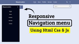 Responsive Navbar Menu Using HTML, CSS &amp; JavaScript | Modern Navigation Bar Tutorial | Mayancoders