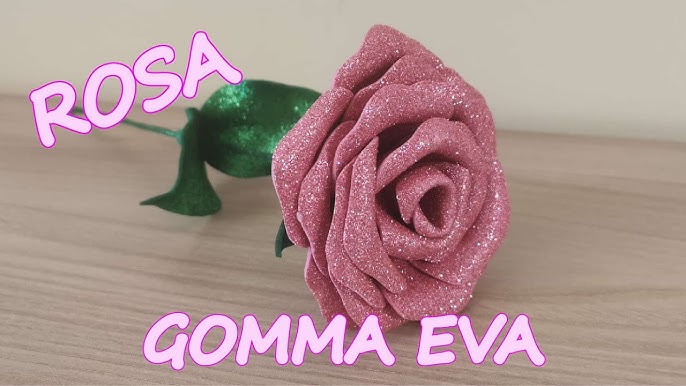 Rotolo Gomma Crepla / Eva / Foamy - Glitter Rosa - 10 metri