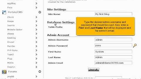 How to install Dotclear from Softaculous