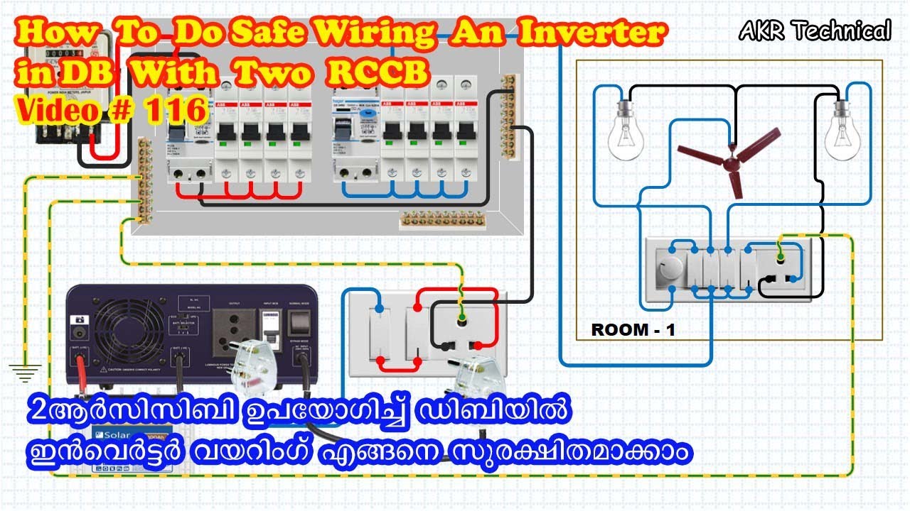 Safe Inverter Connection for Home | Two RCCB Connection in DB for ...