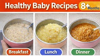 3 Best Weight Gain Recipes for 8+ Month Baby | Full Day Meal Plan (Breakfast, Lunch & Dinner) #baby 