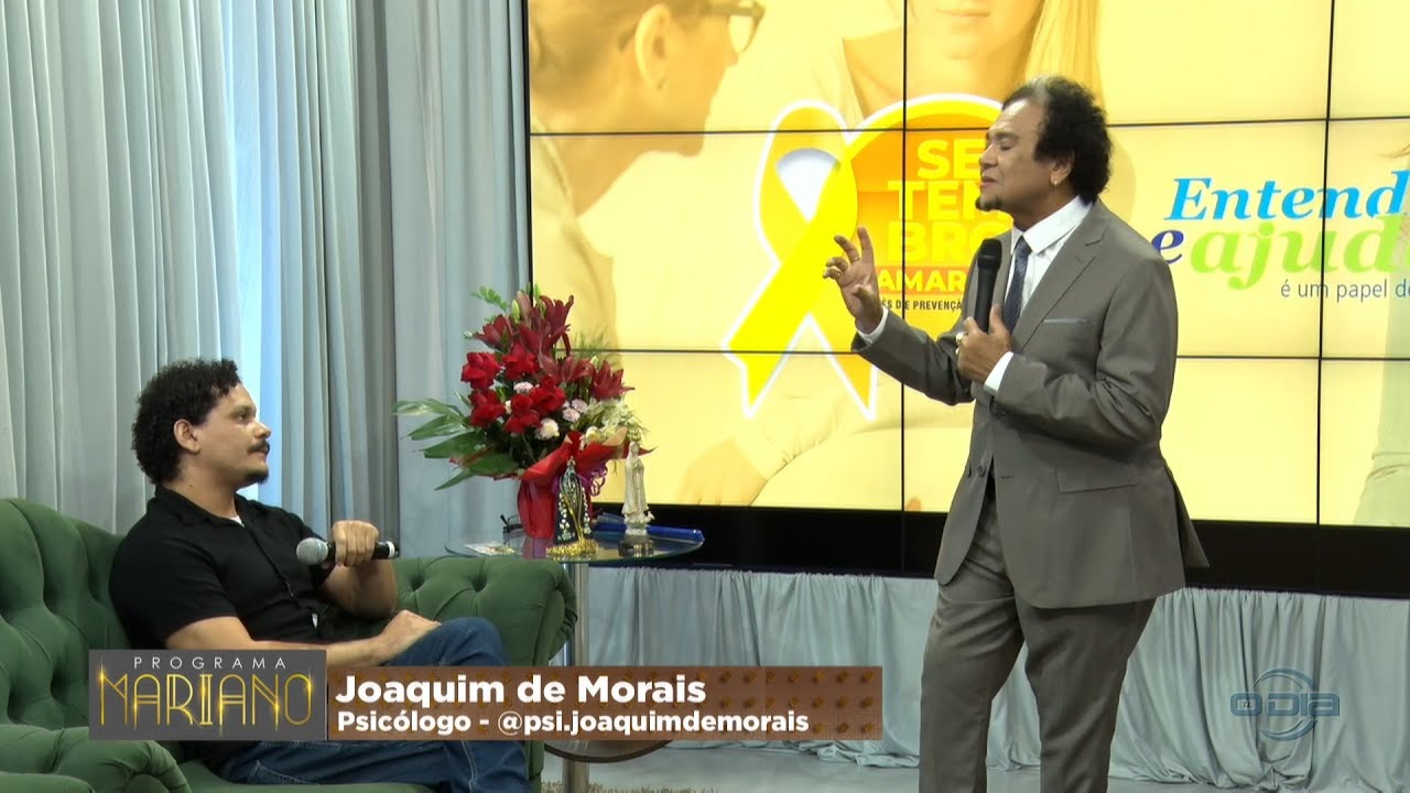 O psicólogo Joaquim de Morais fala sobre a campanha Setembro Amarelo 02 09 2023