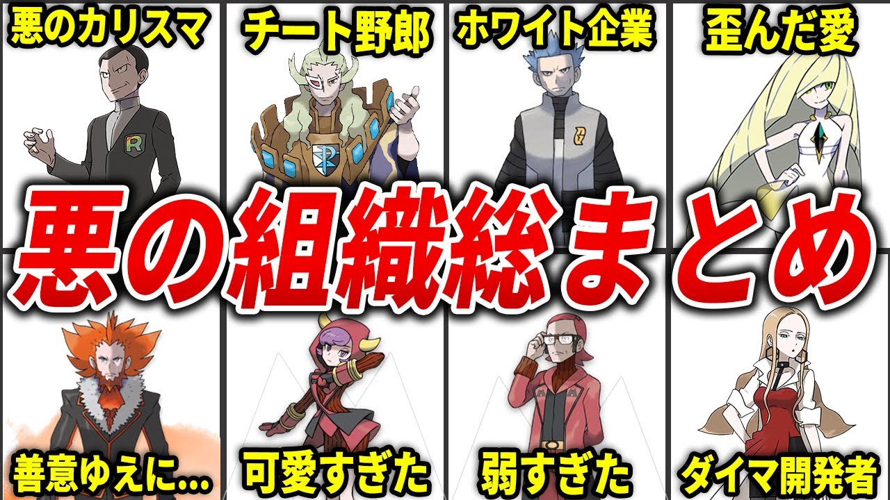 ポケモンの闇が深い悪の組織を徹底解説【総集編】