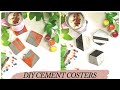 DIY CEMENT COASTERS without using any molds |CEMENT PROJECT |The kreative mee