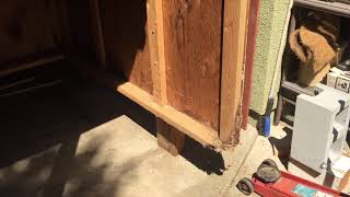 how to raise shed to allow replacement of a rotten plywood floor