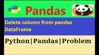 How to Delete column from pandas DataFrame | pandas Delete column from pandas DataFrame