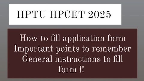 HPTU HPCET 2025 online application form filling| how to fill HPCET application form| Hptu HPCET 2025