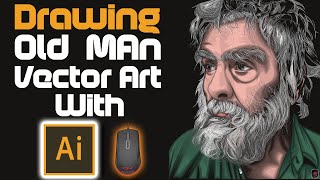 Adobe Illustrator Tutorial: How To Draw A Vector Old Man Art  رسم رجل عجوز بطريقه احترافيه 