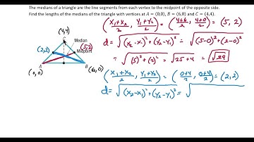 Find the lengths of the medians of the triangle
