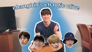 changbin's chaotic vlive in a while with a special guests (seungmin, i.n, lee know and hyunjin)