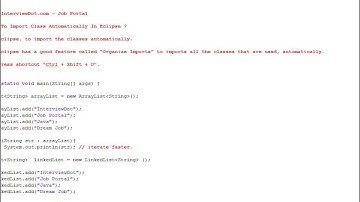 HOW TO IMPORT CLASSES AUTOMATICALLY IN ECLIPSE
