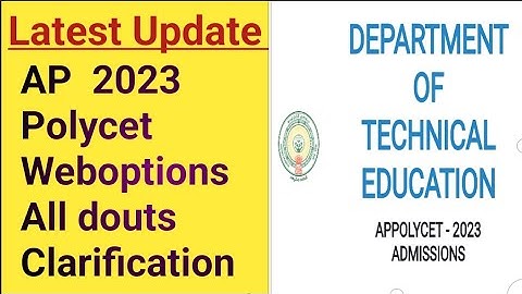 AP 2023 Polycet Weboptions All douts Clarification....