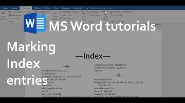 Create index in word 2013