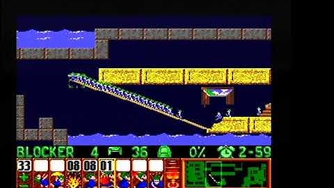 Lemmings SNES Taxing 27 Call in the bomb squad 97% saved pause free solution
