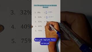 Cara Mengubah Persen ke Bentuk Desimal @Edumathchannel