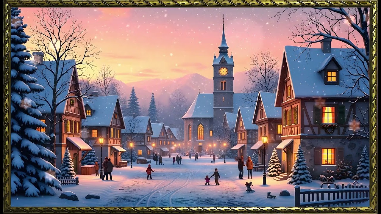 Soft Winter Breeze Across a Silent Meadow| Gold Frame TV Art | Art Screensaver for TV | Wall Art