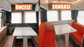 Karavanin Koltuklarini Yeni̇ledi̇k Led Işıklandırma, Karavan Dekorasyonu Van Life