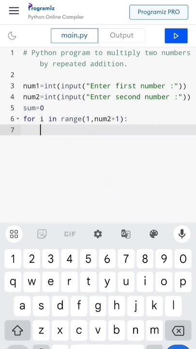 Python program to multiply two numbers by repeated addition. #shorts # ...