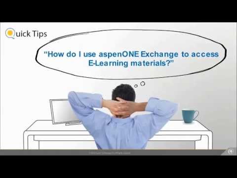 Quick Tip: How do I use aspenONE Exchange to access E-Learning materials?
