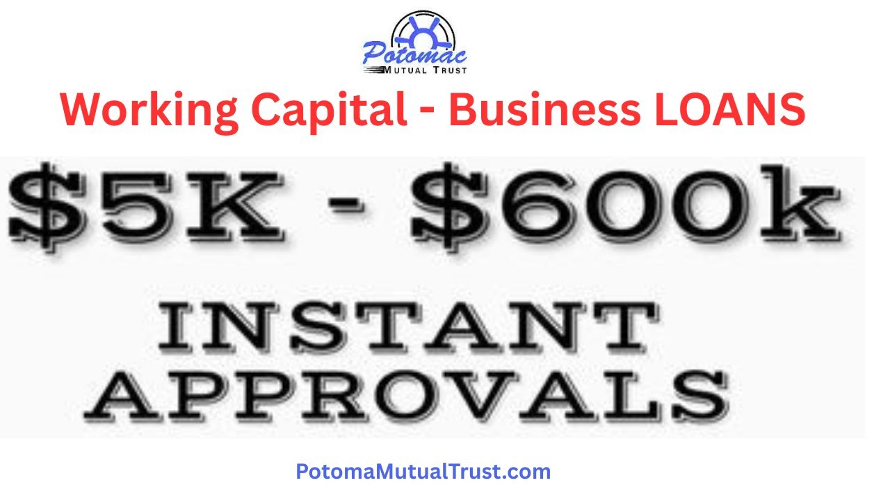 Working Capital & Business Loans: Equipment Financing - Business Funding - Potomac Mutual Trust