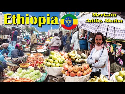 (መርካቶ #1) Walking Tour the large street market in Addis Ababa Merkato