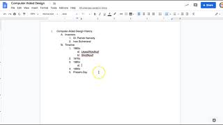 Making an Outline in Google Docs