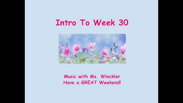 Intro to Week 30 OWL