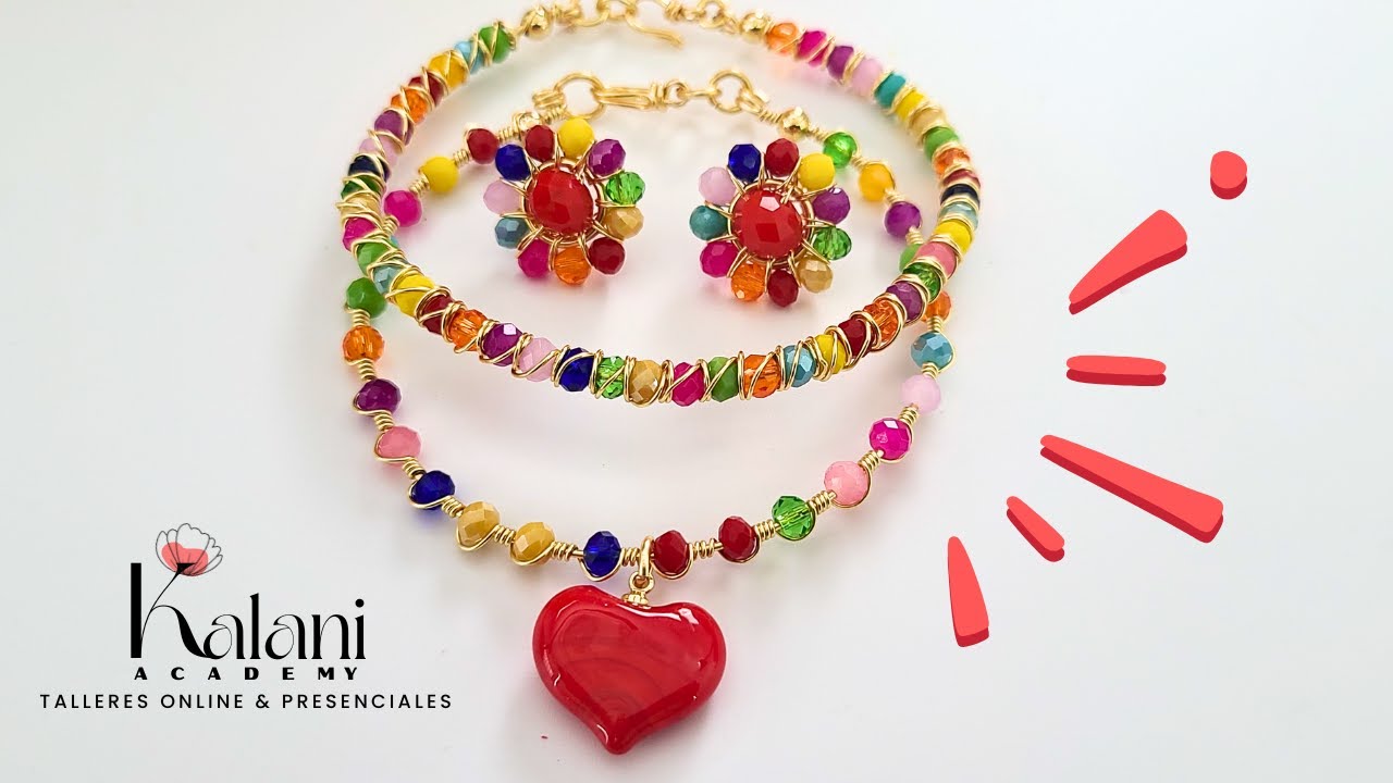 PULSERAS Y ARETES MULTICOLOR. APRENDE A DISEÑAR ACCESORIOS ARTESANALES. SET DE PULSERAS Y ARETES.