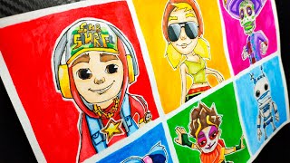 Subway Surfers Characters Drawing (Jake, Tricky, Manny, Harumi, Sun, Tagbot) screenshot 2