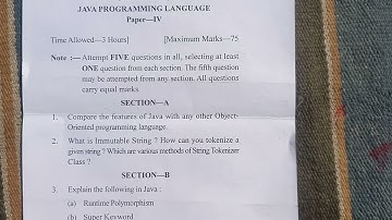 Gndu question paper  java bca sem5